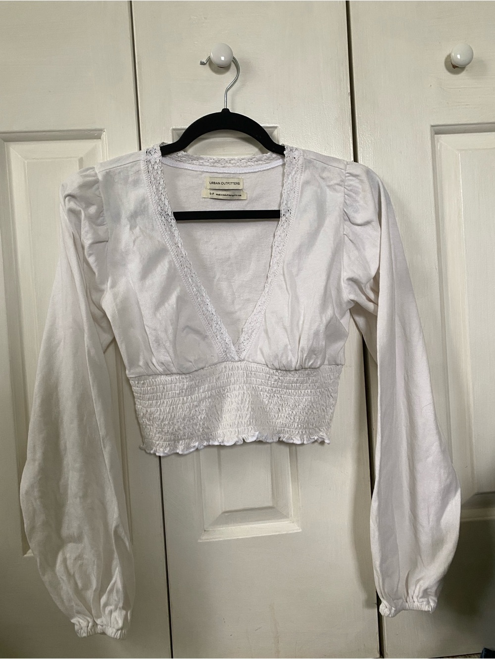 Urban Outfitters white cotton top with eyelet trim